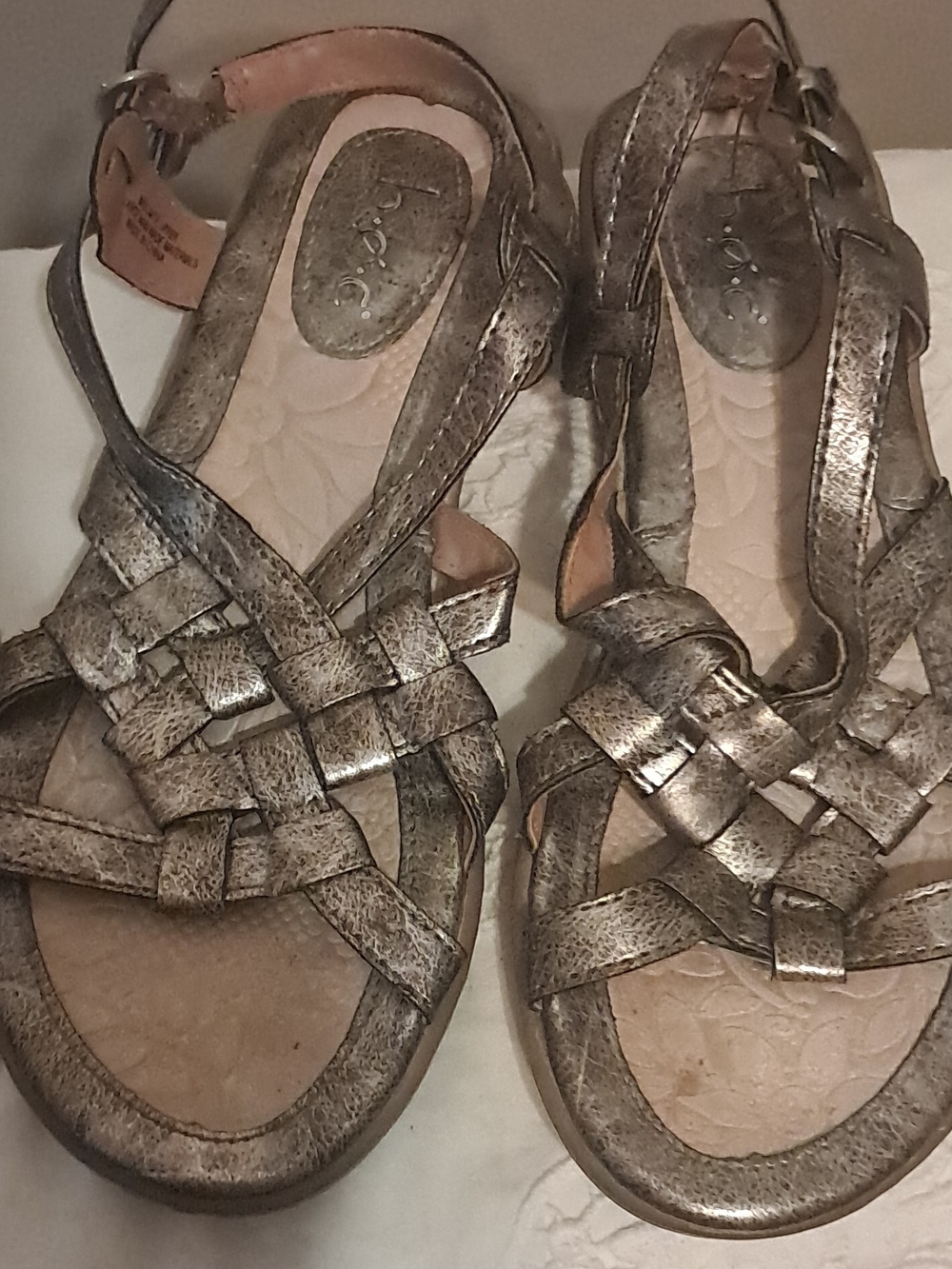 Boc Woven Metallic Bronze Women's Ankle-Strap Sandals 6